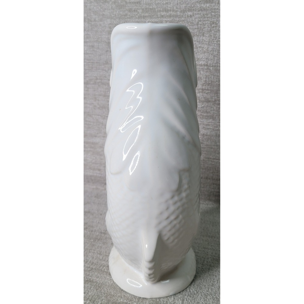 Dartmouth Pottery Bermuda White Gluggle Jug Fish Gurgling Pitcher 9 1/2" Vase - Picture 5 of 8